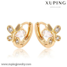 90939 China manufacturer of fashion jewelry high quality design 18k gold plating huggie earrings